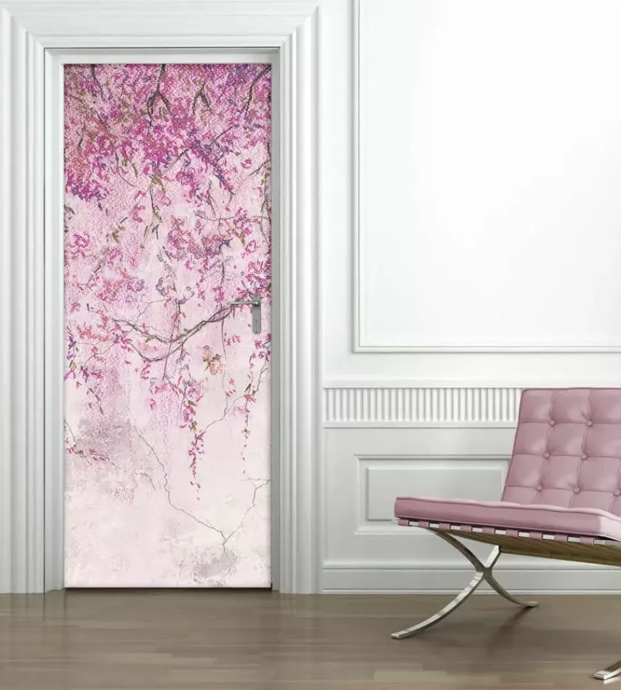 Decorazione Pareti- Rivestimento per porta in vinile fantasia "purple rain", 210x83 cm