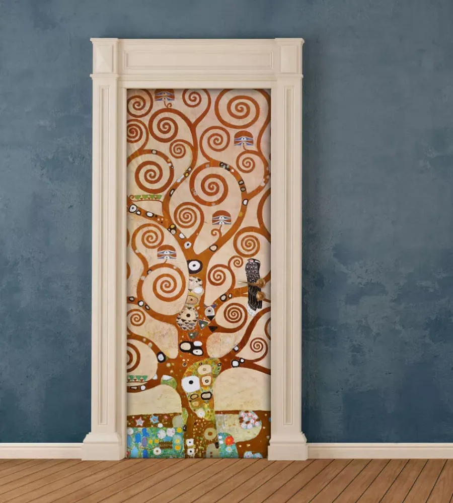 Decorazione Pareti|Rivestimento per porta in vinile fantasia "tree of life", 210x83 cm