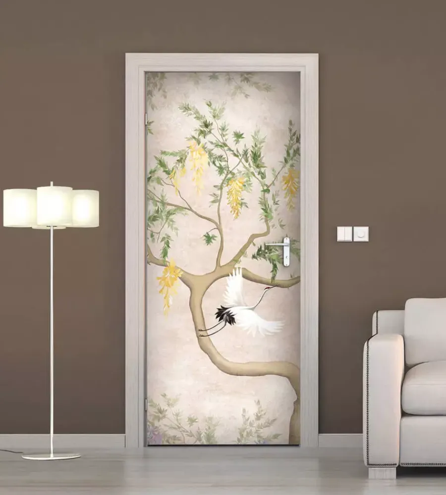 Decorazione Pareti|Rivestimento per porta in vinile fantasia "texture giapponese", 210x83 cm