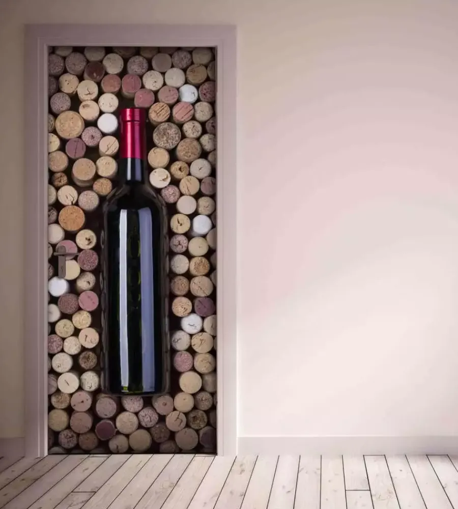 Decorazione Pareti|Rivestimento per porta in vinile fantasia "bottle", 210x83 cm