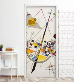 Decorazione Pareti- Rivestimento per porta in vinile fantasia "kandinsky", 210x83 cm