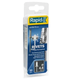 Rivettatrici E Rivetti|Rivetti diametro 4.8x10mm. alu + punta da trapano blister da 50