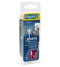 Rivettatrici E Rivetti|Rivetti diametro 3.2x8mm. alu + punta da trapano blister da 50