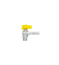 Outlet Rubinetto a squadra per arresto gas con portagomma, maschio - 1/2" Accessori Gas