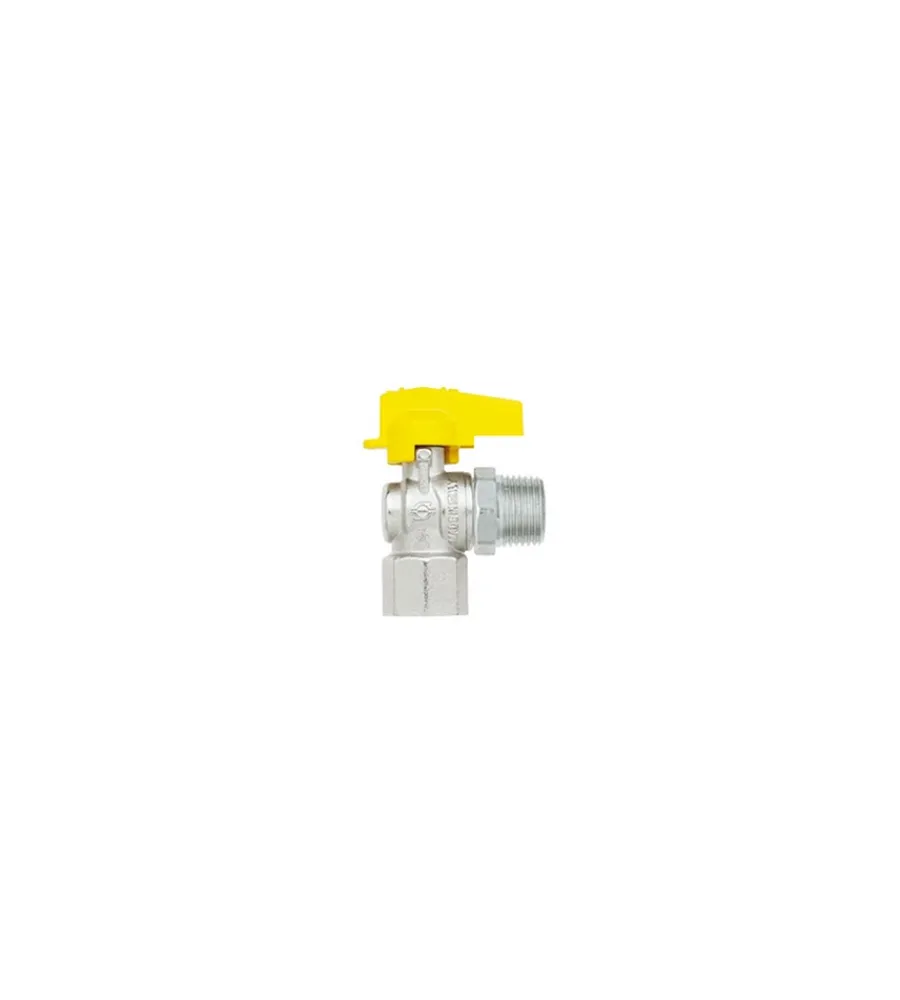 Accessori Gas- Rubinetto a squadra per arresto gas, maschio - femmina - 1/2"