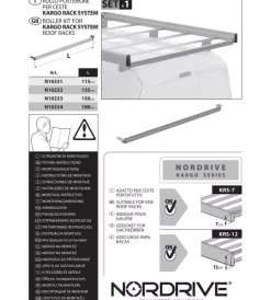 Portaggio-Nordrive Rullo posteriore per ceste kargo rack system - r115 - 115 cm n10231
