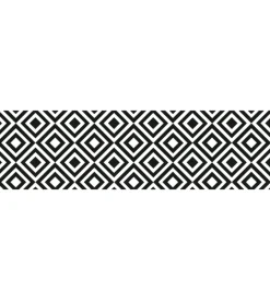 Tessile D'Arredo|Runner in vinile black & white, 50x180 cm