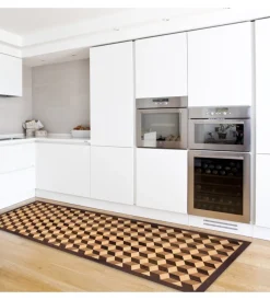 Tessile D'Arredo|Runner in vinile geometric parquet, 50x240 cm