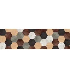 Tessile D'Arredo- Runner in vinile mixed wood, 50x180 cm
