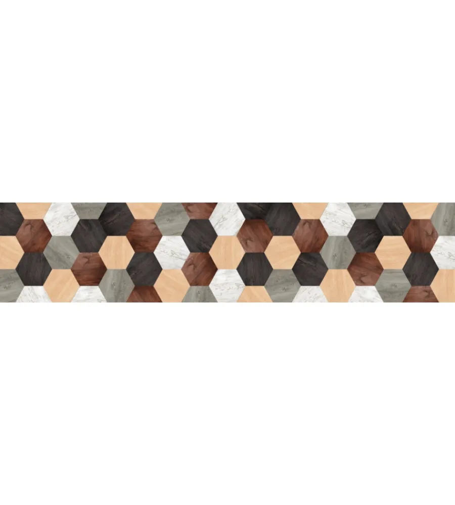 Tessile D'Arredo|Runner in vinile "mixed wood", 50x240 cm