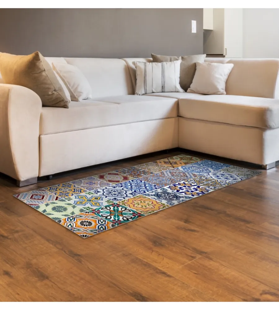 Tessile D'Arredo- Runner in vinile spring tile carpet, 50x180 cm