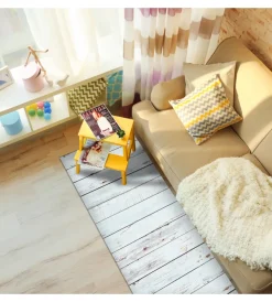 Best Runner in vinile white wood, 50x180 cm Tessile D'Arredo