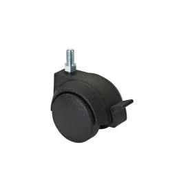 Ferramenta Per Mobili E Infissi- Ruota gemellata in nylon con freno ø 50 mm. con perno