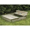Giochi E Casette Bimbo- Sabbiera da giardino per bambini in legno di pino impregnato in autoclave, 112x112 cm