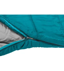 Campeggio-Brunner Sacco a pelo con cappuccio compatto "vandora 70" in poliestere e cotone azzurro 220x80 cm