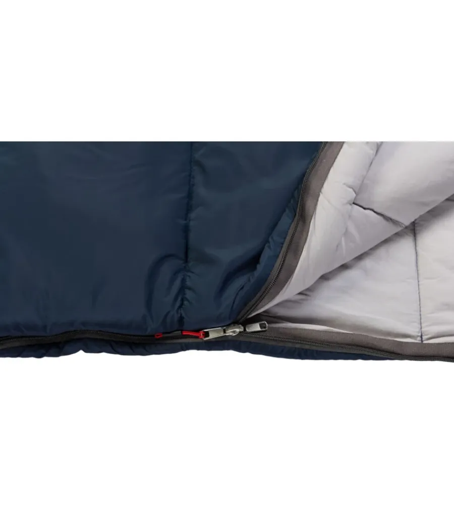 Brunner Campeggio|Sacco a pelo con cappuccio "delphin 150" in poliestere e cotone blu 230x90 cm