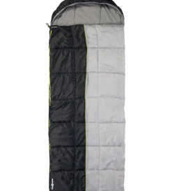 Campeggio-Brunner Sacco a pelo ultralight con cappuccio "argos" in feathersoft nero e grigio 235x90 cm