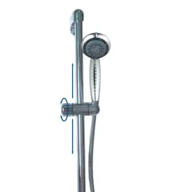 Docce E Accessori|Saliscendi doccia con 5 funzioni e flessibile cromato 1,5m h60 cm