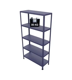 Officina E Garage-Grima Scaffale 5 ripiani in metallo "ettore" blu portata 400 kg 100x40x187 cm