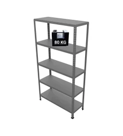 Grima Officina E Garage|Scaffale 5 ripiani in metallo "ettore" grigio portata 400 kg 100x40x187 cm