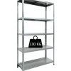 Officina E Garage-Grima Scaffale 5 ripiani in metallo brima "ettore" grigio portata 130 kg 100x40x187 cm