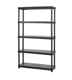 Riponimento In Resina|Scaffale 5 ripiani in polipropilene "titano" nero portata 350 kg 120x40x188 cm