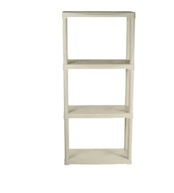 Riponimento In Resina-ArtPlast Scaffale 4 ripiani in polipropilene ecrù portata 120 kg 60x30x133 cm