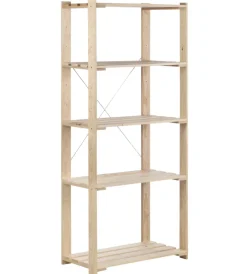 Scaffali In Legno|Scaffale 5 ripiani regolabili "nova" in legno di pino massello 76,5x38,5x174,5 cm