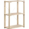 Outlet Scaffale 3 ripiani regolabili "nova" in pino massello 76,5x38,5x110 cm Scaffali In Legno