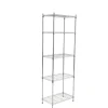 Decorazione Ambienti-Easy System Scaffale ad incastro in metallo cromato 5 ripiani, 59x34x174 cm