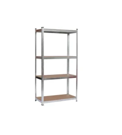 Officina E Garage|Scaffale essenza in metallo 4 ripiani 120x40x160 cm