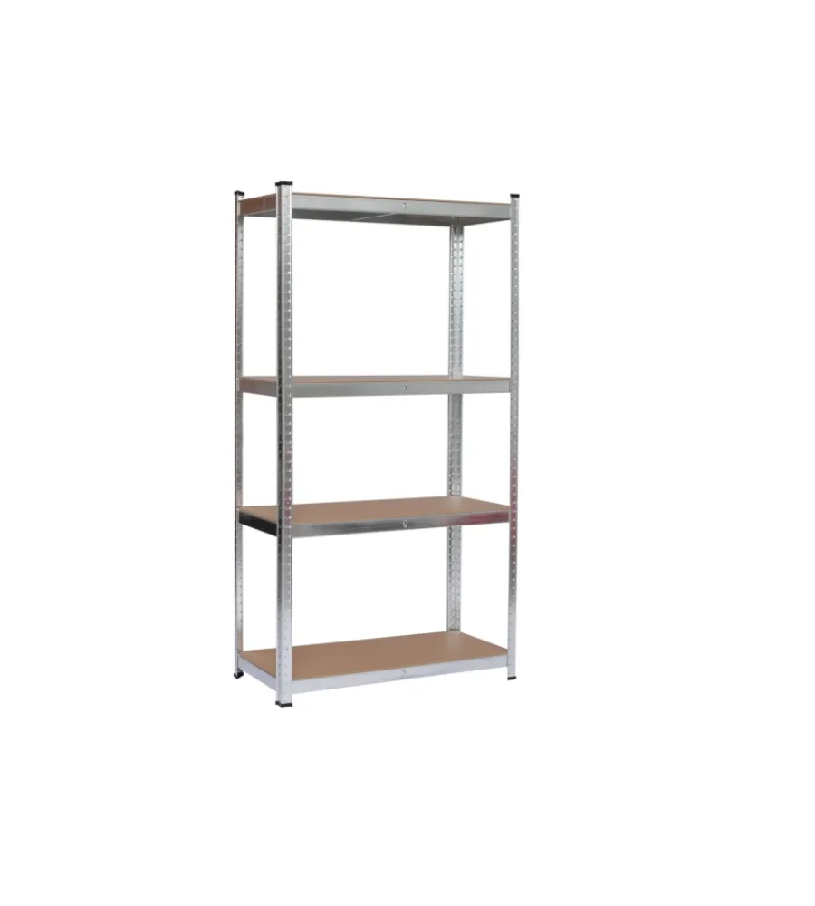 Officina E Garage|Scaffale essenza in metallo 4 ripiani 120x40x160 cm
