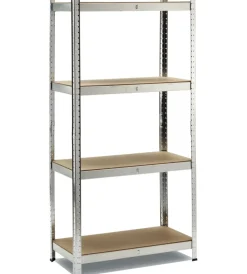 Officina E Garage- Scaffale essenza in metallo 4 ripiani 80x40x160 cm