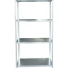 Officina E Garage- Scaffale essenza in metallo 4 ripiani 75x30x147 cm