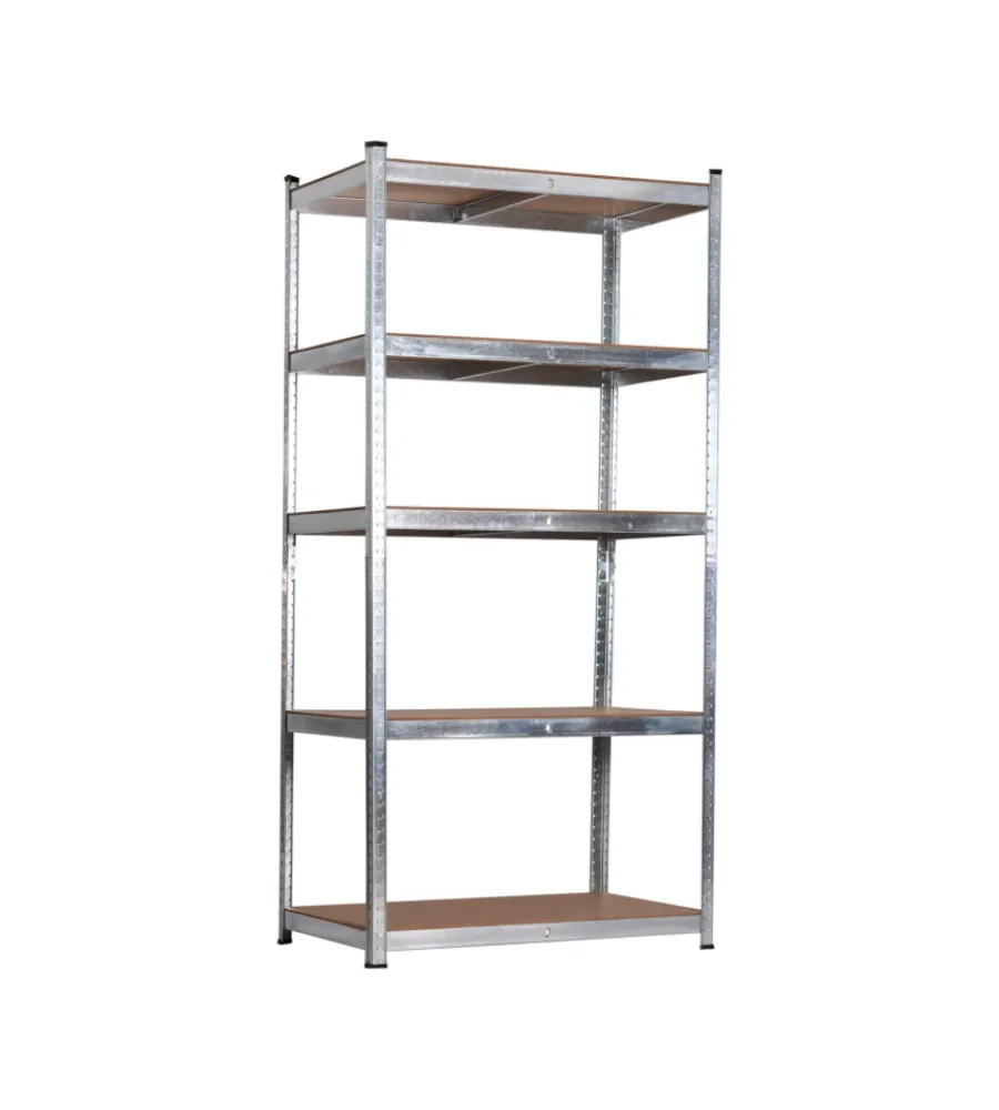 Hot Scaffale essenza in metallo 5 ripiani 120x40x180 cm Officina E Garage