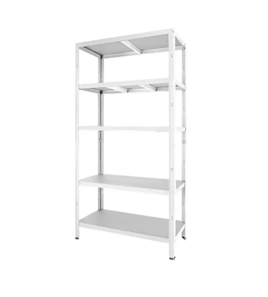 Officina E Garage-Grima Scaffale in metallo 5 ripiani "rako" bianco 400 kg 100x40x188 cm