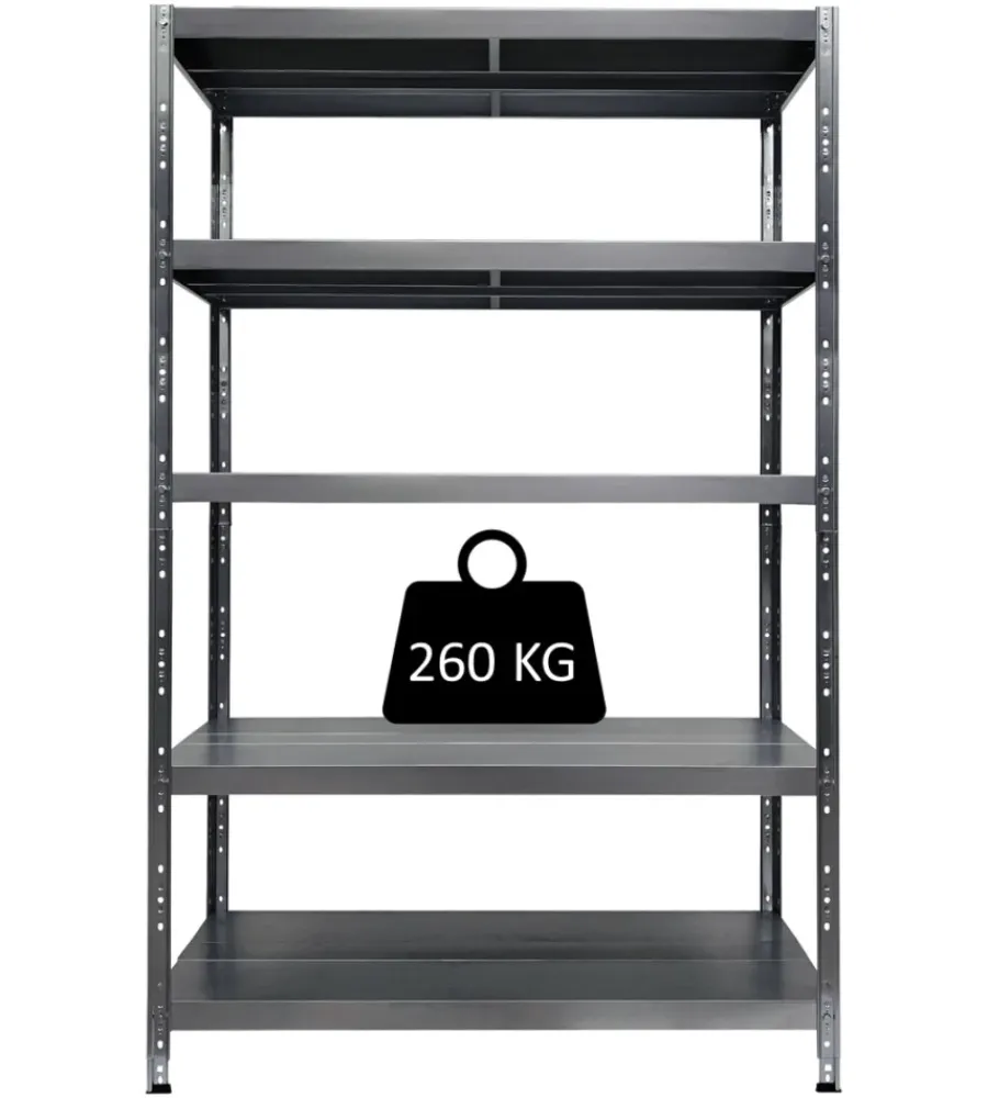Grima Officina E Garage|Scaffale in metallo 5 ripiani "maciste" portata 1300 kg 100x40x195 cm