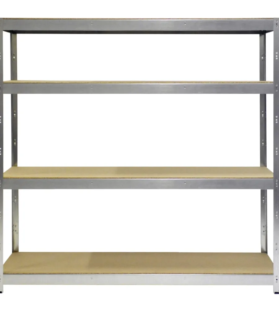 Officina E Garage-Grima Scaffale in metallo e legno "joker" in kit con 4 ripiani, 200x70x200 cm -