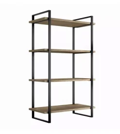 Scaffale lader con struttura e ripiani acciaio e legno, 115 cm Armadi