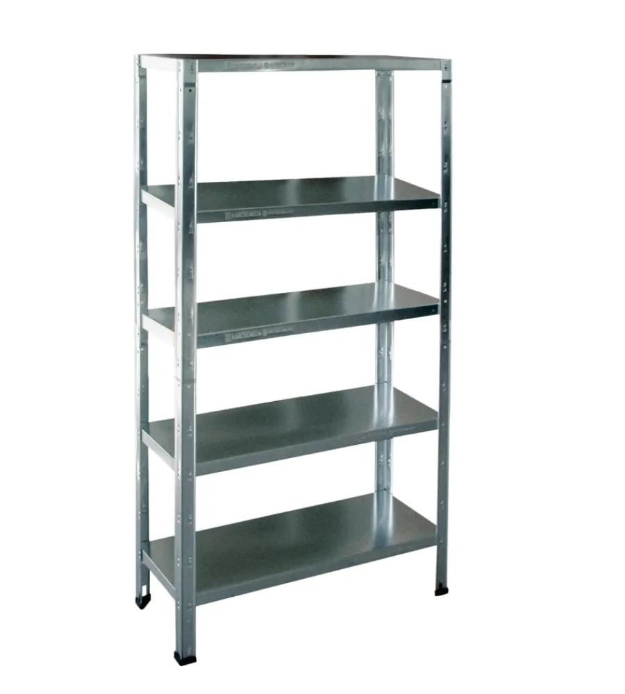Grima Officina E Garage|Scaffale metallico in kit zincato con 5 ripiani e portata totale 325 kg, 100x40x185 cm