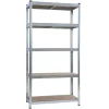 Clearance Scaffale metallico regolabile 5 ripiani essenza 180x90x40 cm Officina E Garage