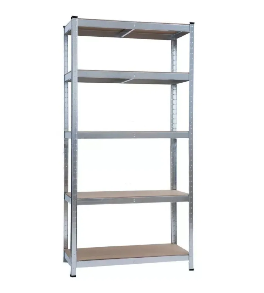Clearance Scaffale metallico regolabile 5 ripiani essenza 180x90x40 cm Officina E Garage