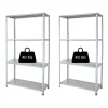 Grima Officina E Garage|Scaffali 4 ripiani in metallo "mini" grigio portata 160 kg 60x30x140 cm