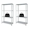 Grima Officina E Garage|Scaffali 4 ripiani in metallo "base" grigio portata 200 kg 90x40x174 cm