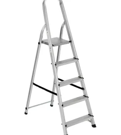 Scale E Sgabelli|Scala alluminio essenza "everest" con 5 gradini e portata massima 150 kg 91x45x159 cm