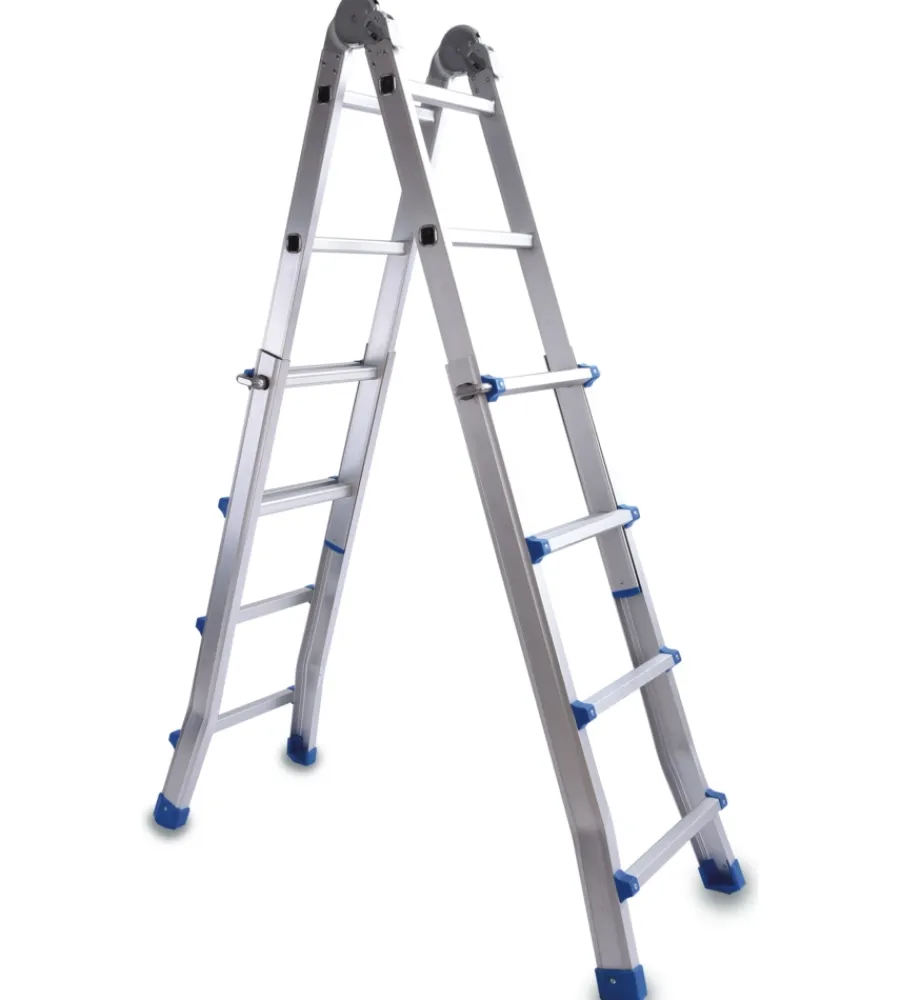 Trabatelli E Scale Professionali|Scala essenza "everest 4x4" in alluminio con portata massima 150 kg 16,5x44x121h cm