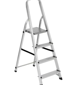 New Scala essenza in alluminio "everest" con 4 gradini e portata massima 150 kg 76x42x128 cm Scale E Sgabelli