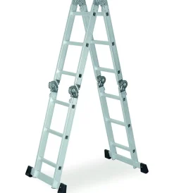 New Scala multifunzione essenza "everest 4x3" in alluminio con portata massima 150 kg 27x35x92 cm Trabatelli E Scale Professionali