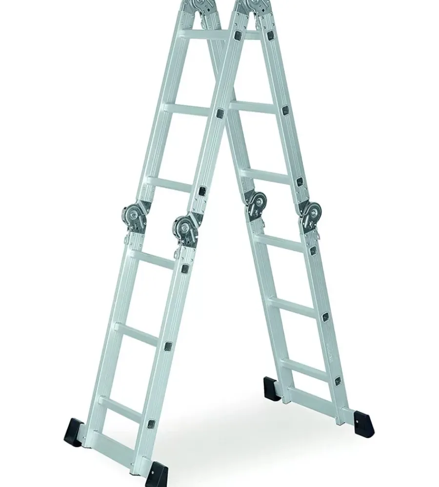 New Scala multifunzione essenza "everest 4x3" in alluminio con portata massima 150 kg 27x35x92 cm Trabatelli E Scale Professionali