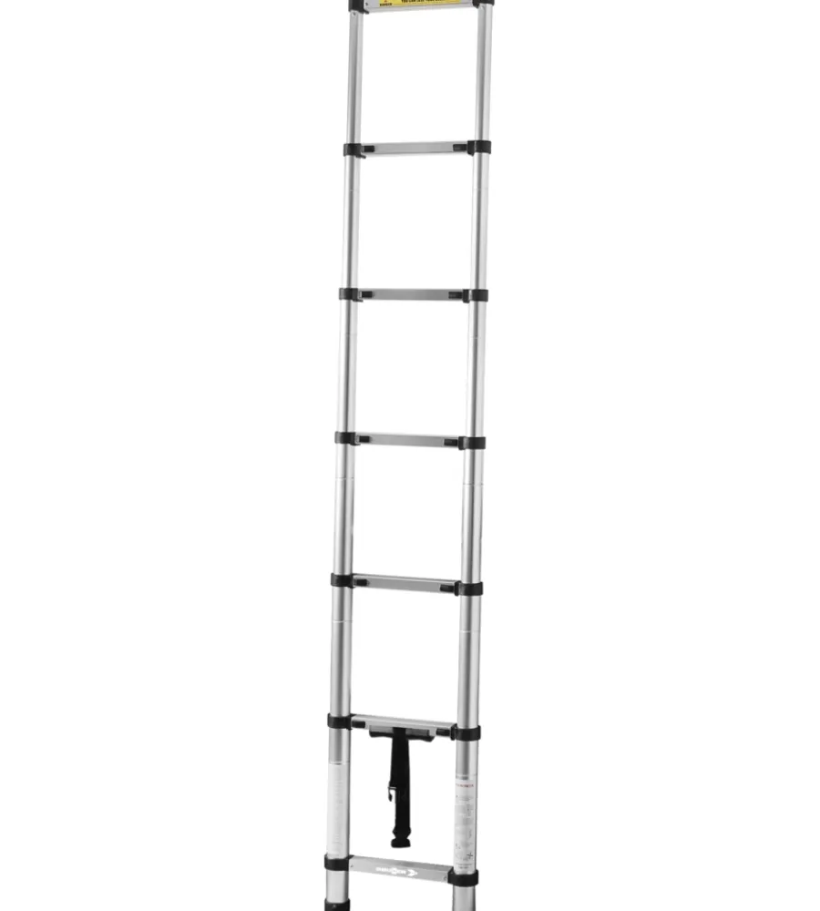 Campeggio-Brunner Scala telescopica "laddy alcove" in alluminio con 2 ganci di fissaggio, 210x36x6 cm